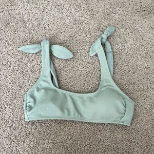 Mint Knot-Tie Bikini Top